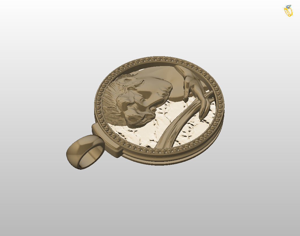 Zodiac Sign Pendant Aquarius 3D print model_12