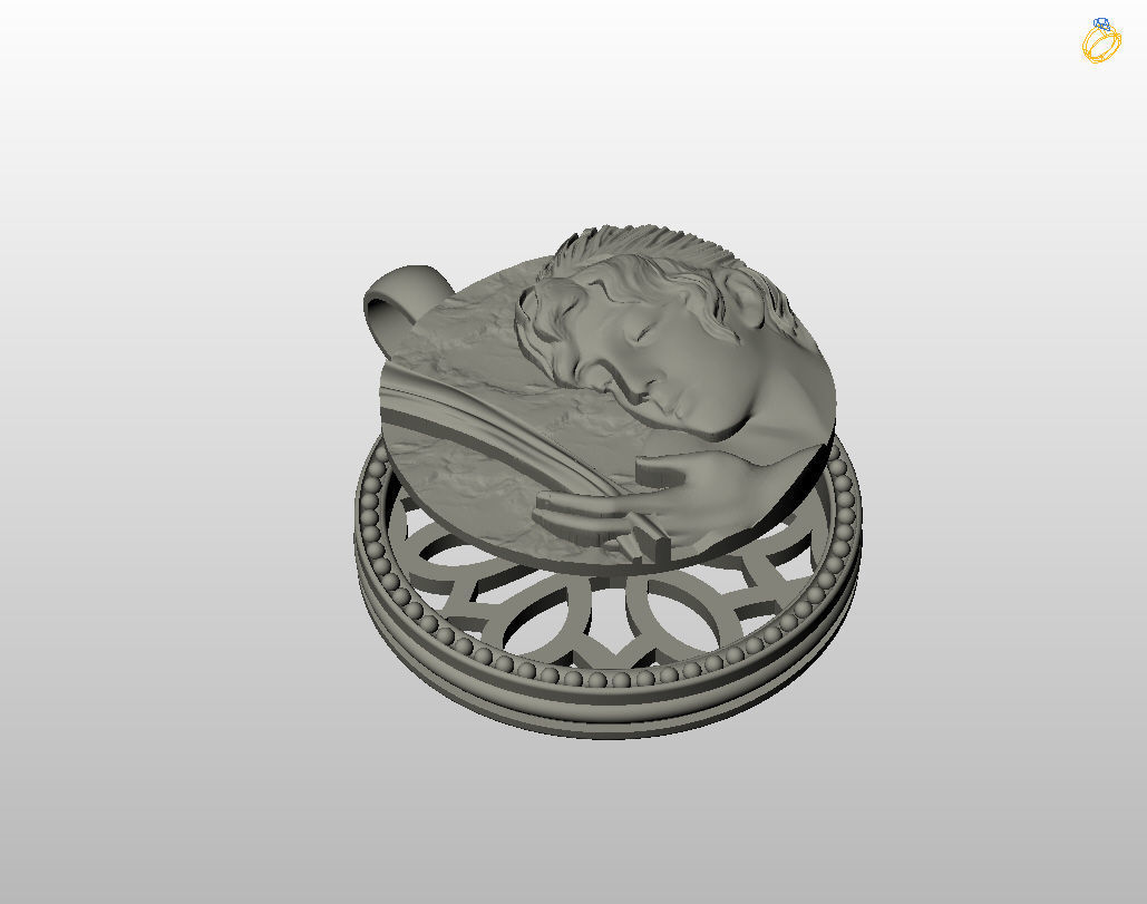 Zodiac Sign Pendant Aquarius 3D print model_37