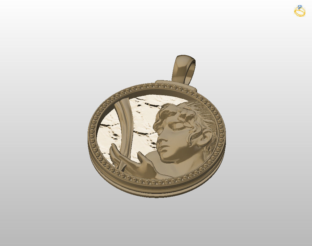 Zodiac Sign Pendant Aquarius 3D print model_17