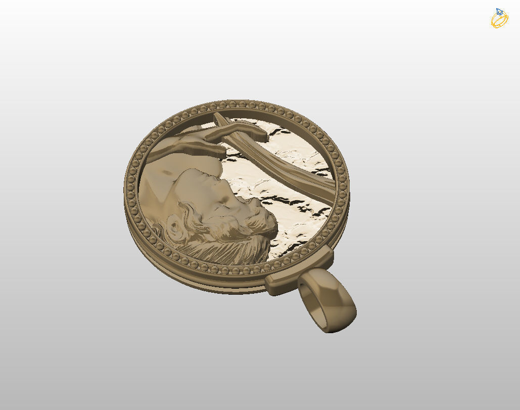 Zodiac Sign Pendant Aquarius 3D print model_15