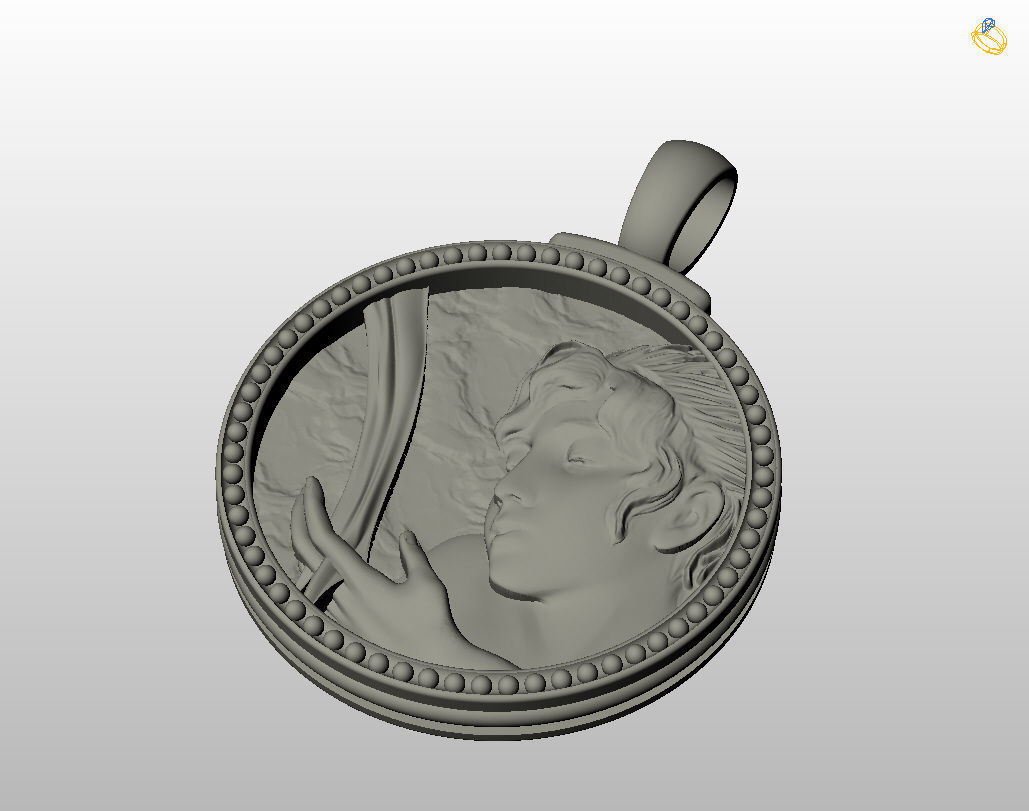 Zodiac Sign Pendant Aquarius 3D print model_33