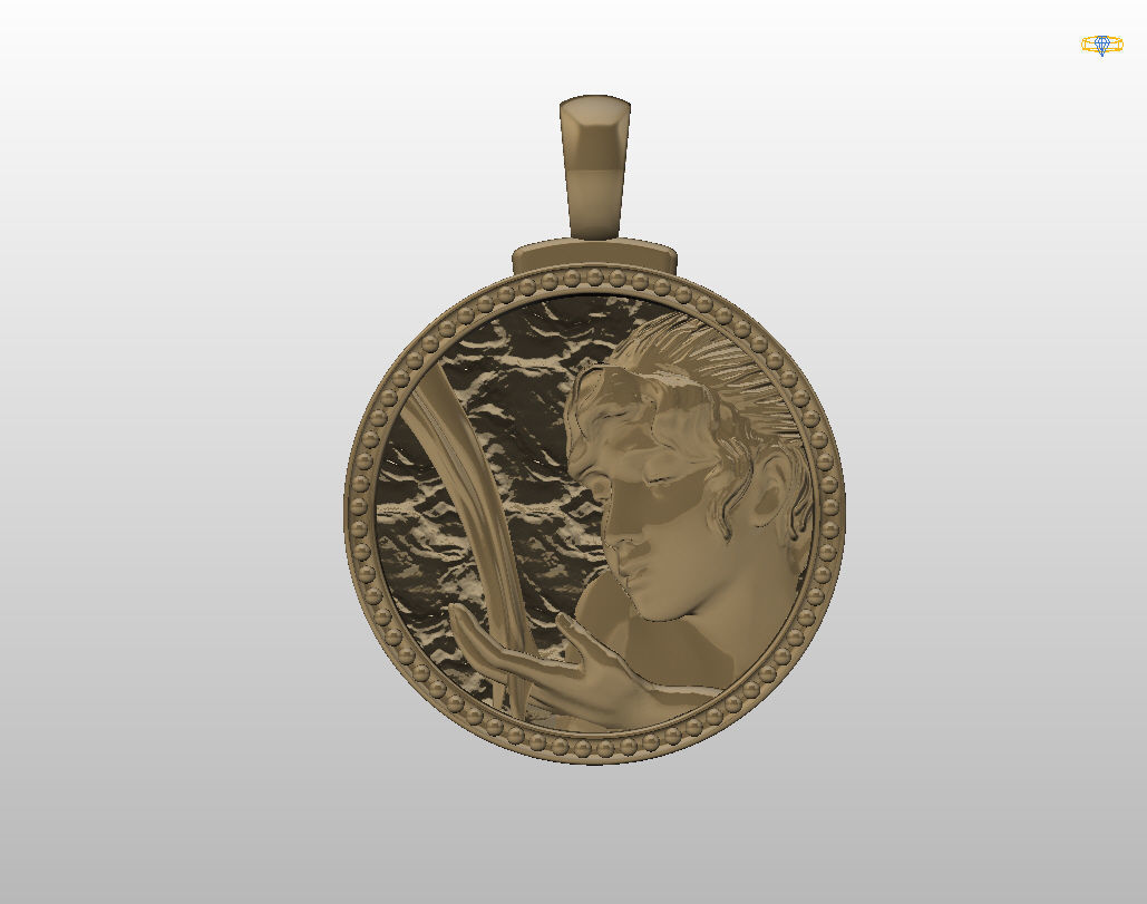 Zodiac Sign Pendant Aquarius 3D print model_20