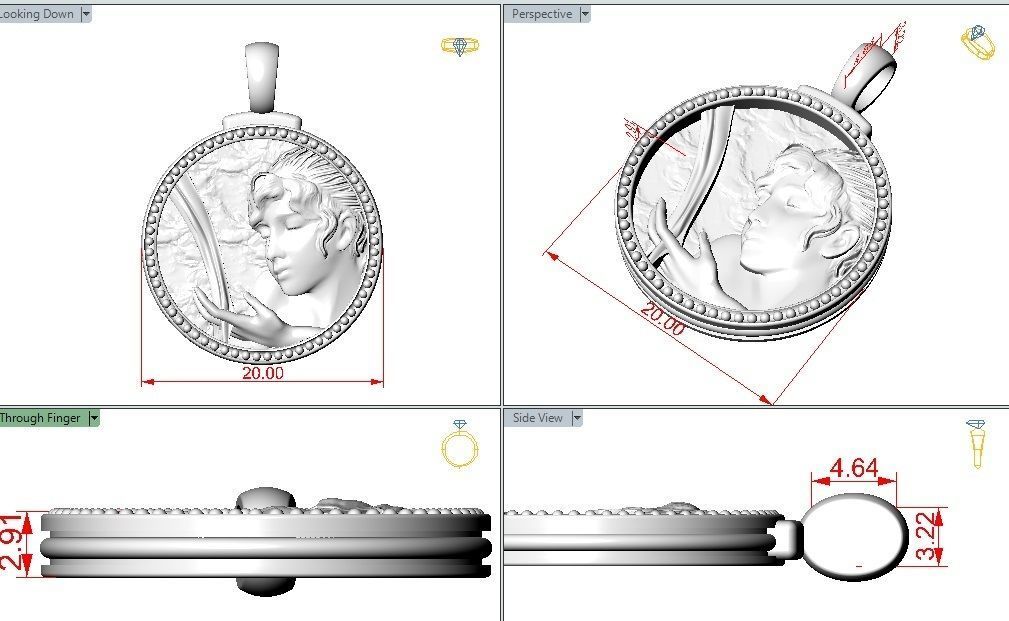 Zodiac Sign Pendant Aquarius 3D print model_2