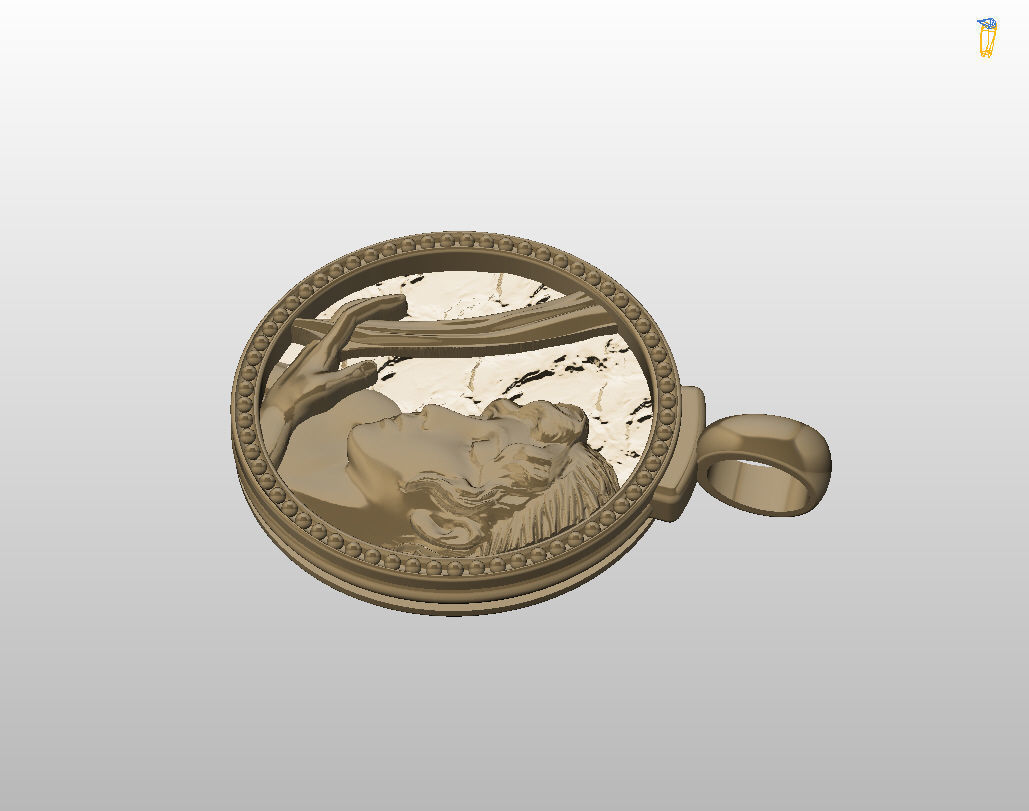 Zodiac Sign Pendant Aquarius 3D print model_14