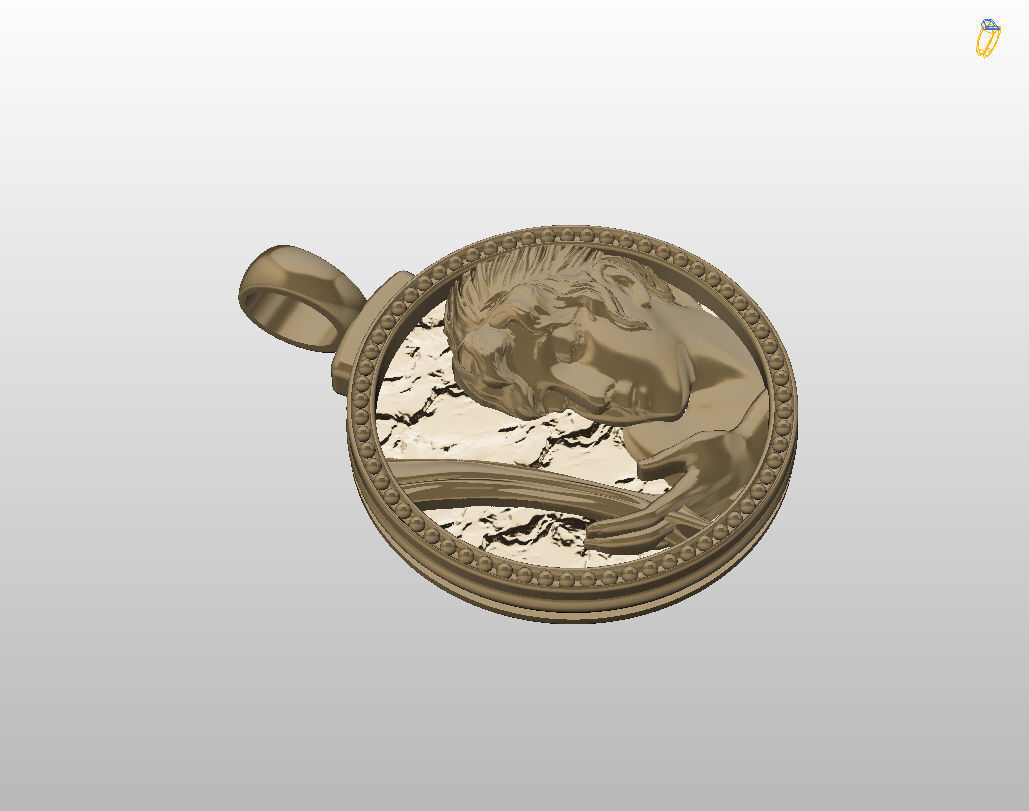 Zodiac Sign Pendant Aquarius 3D print model_10