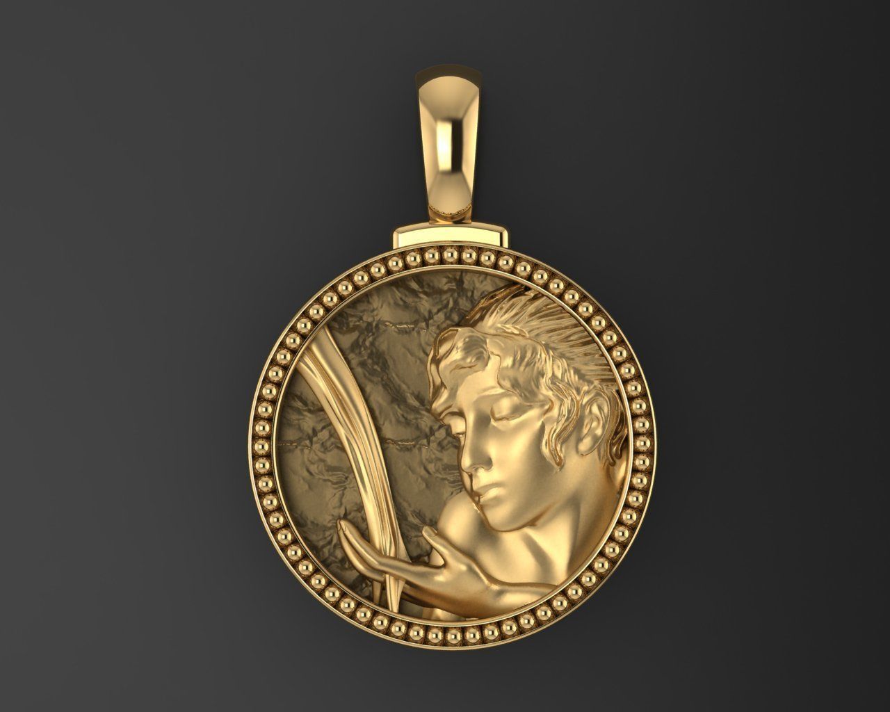 Zodiac Sign Pendant Aquarius 3D print model_1