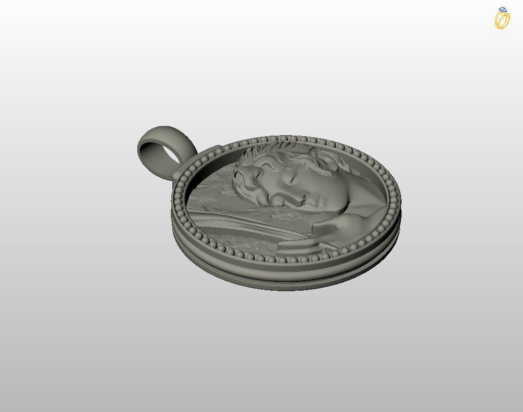 Zodiac Sign Pendant Aquarius 3D print model_36