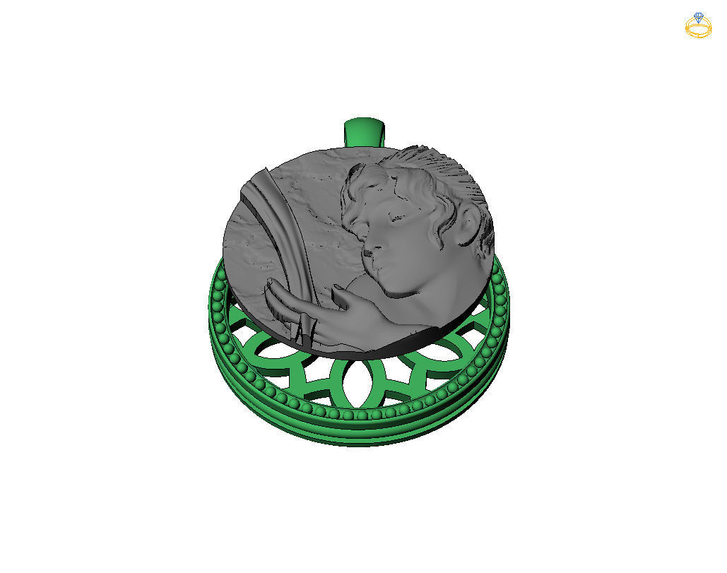 Zodiac Sign Pendant Aquarius 3D print model_41