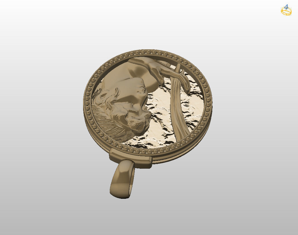 Zodiac Sign Pendant Aquarius 3D print model_13