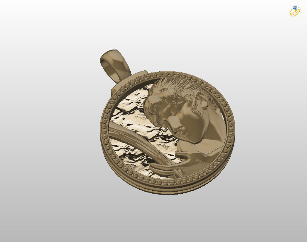 Zodiac Sign Pendant Aquarius 3D print model_7