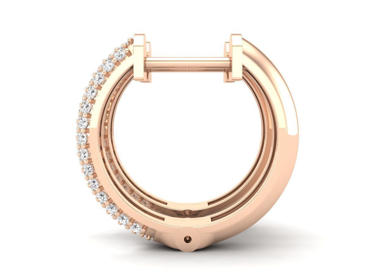 Diamond Huggies Hoop earrings for woman 3D print model_11