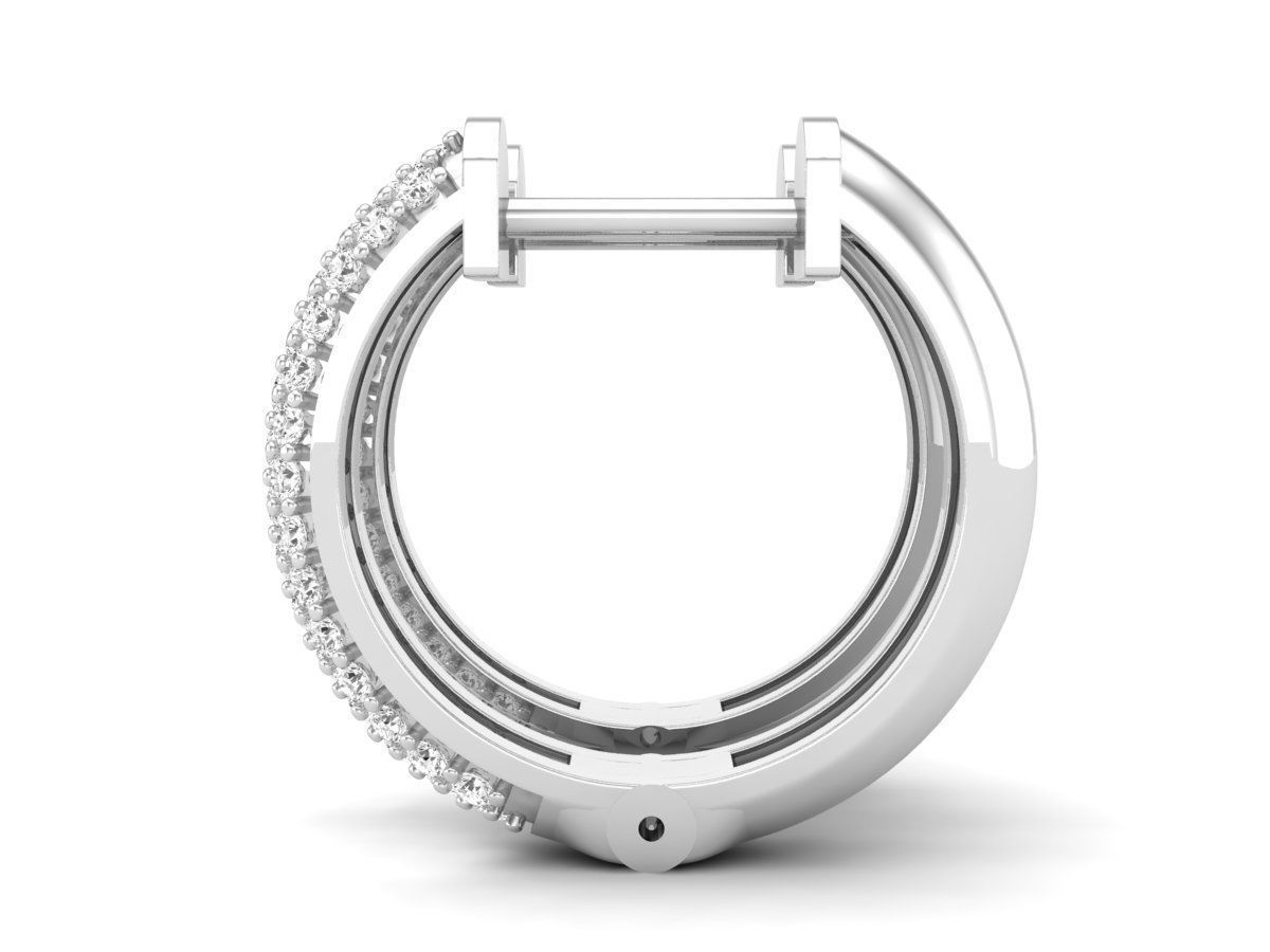 Diamond Huggies Hoop earrings for woman 3D print model_10