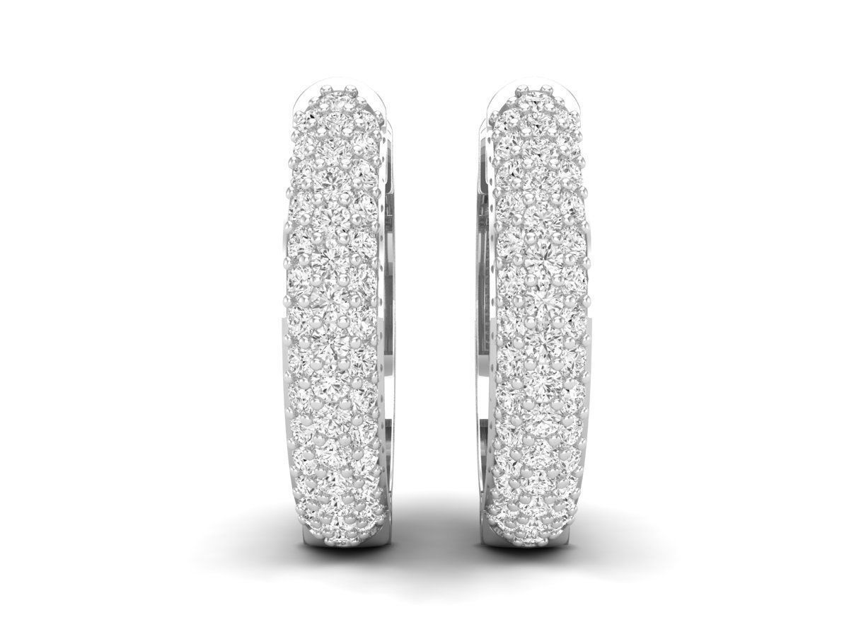 Diamond Huggies Hoop earrings for woman 3D print model_7