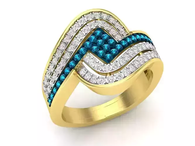 Diamond jewelry ring and band for woman