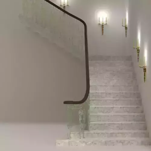 Elegant Stairway and railing  3D model