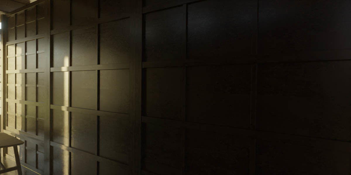 Japanese Shoji Doors And Walls Low-poly 3D model_4
