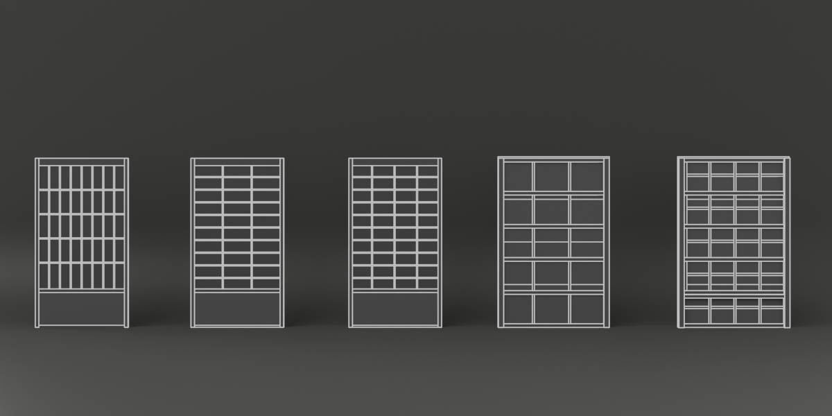 Japanese Shoji Doors And Walls Low-poly 3D model_5