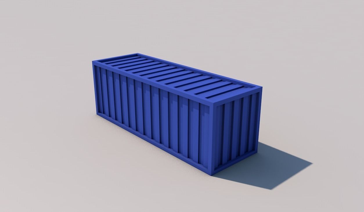 Container shipping Low-poly 3D model_2