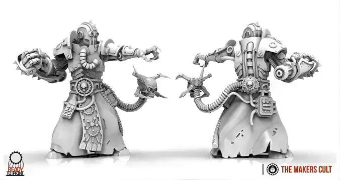 Dark Techno - Cybertechnic priest and Upgrade 3D print model