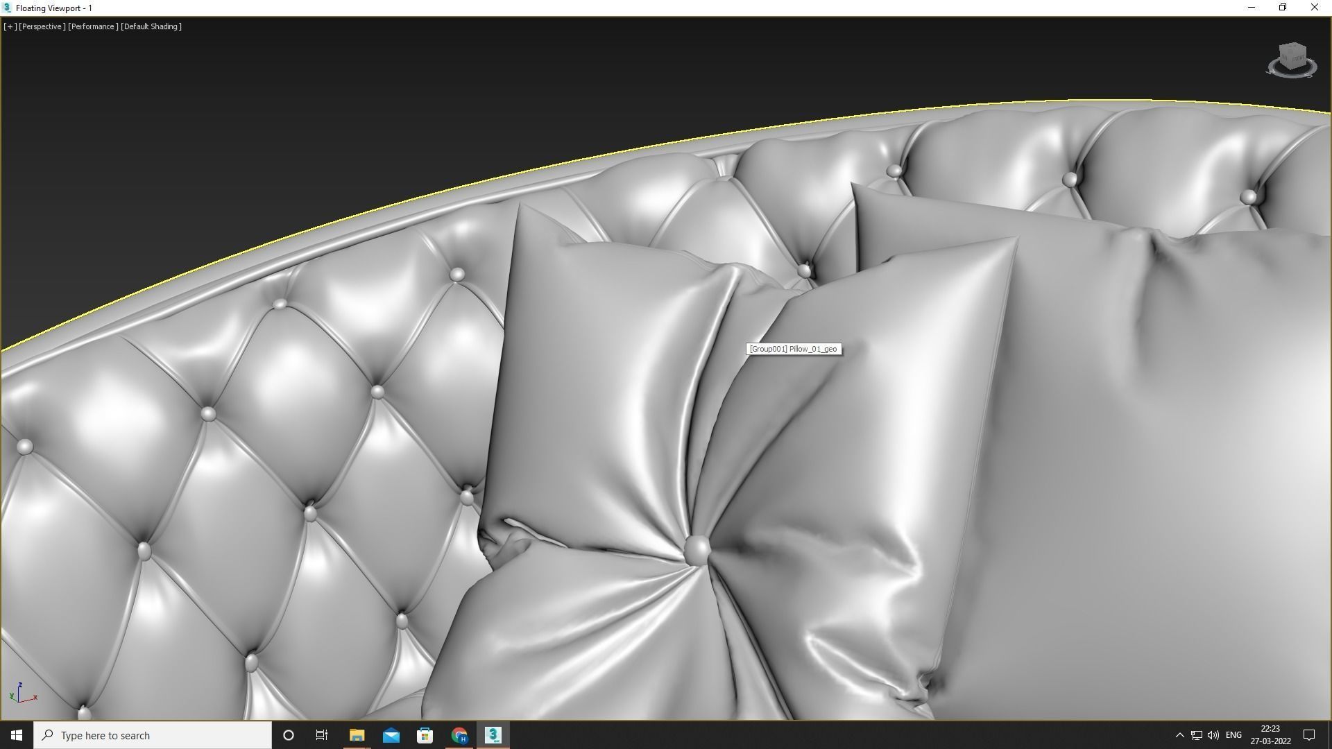 Sofa with Pillow 3D model_13