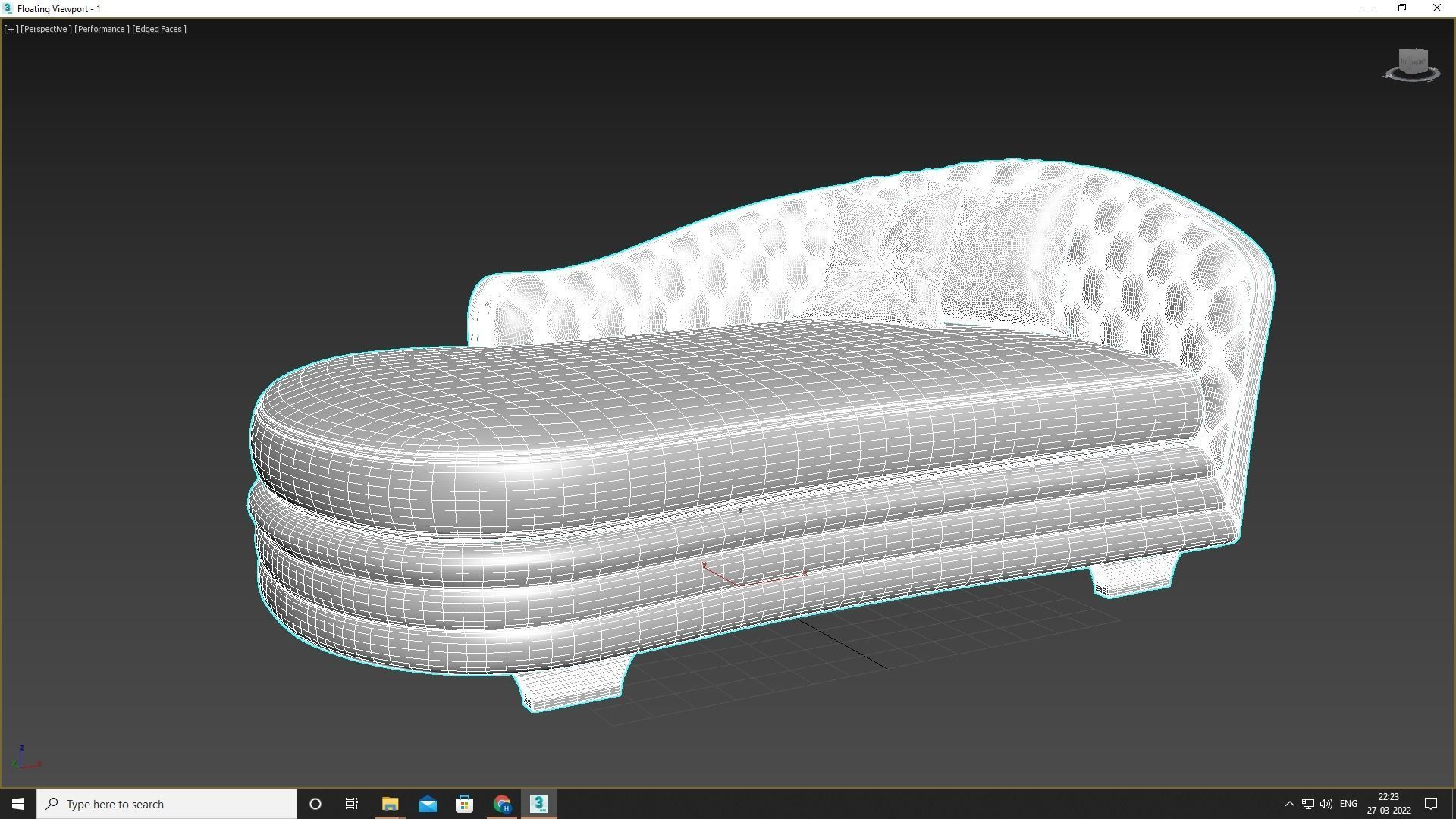 Sofa with Pillow 3D model_7