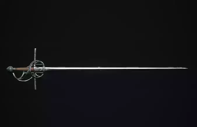 Rapier sword Low-poly 3D model