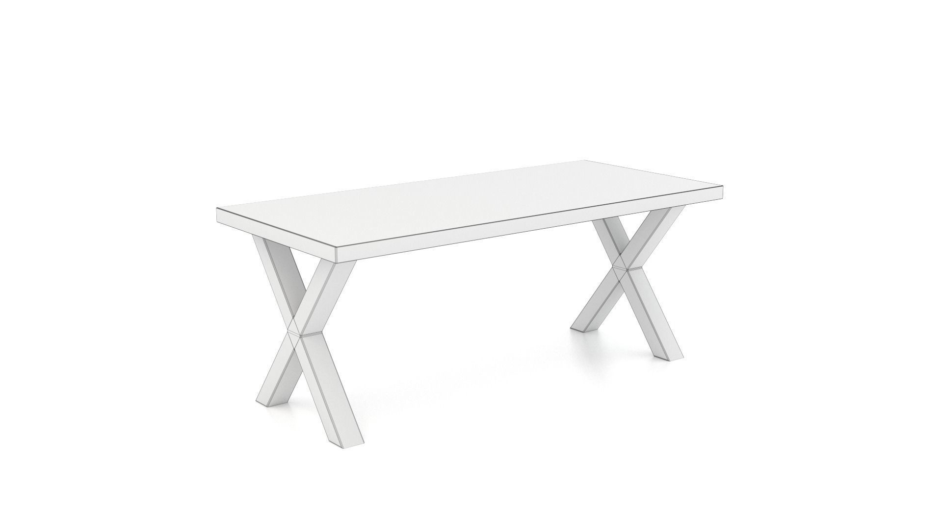 Mango Wood Furniture Set 3D Model Collection_30