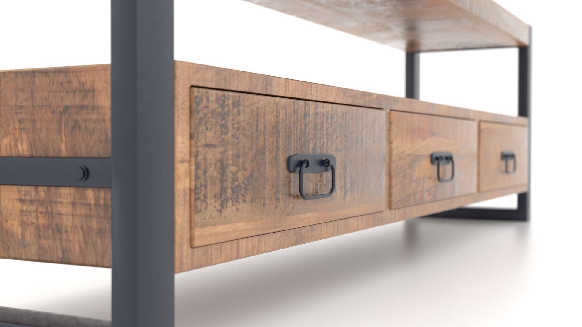 Mango Wood Furniture Set 3D Model Collection_13