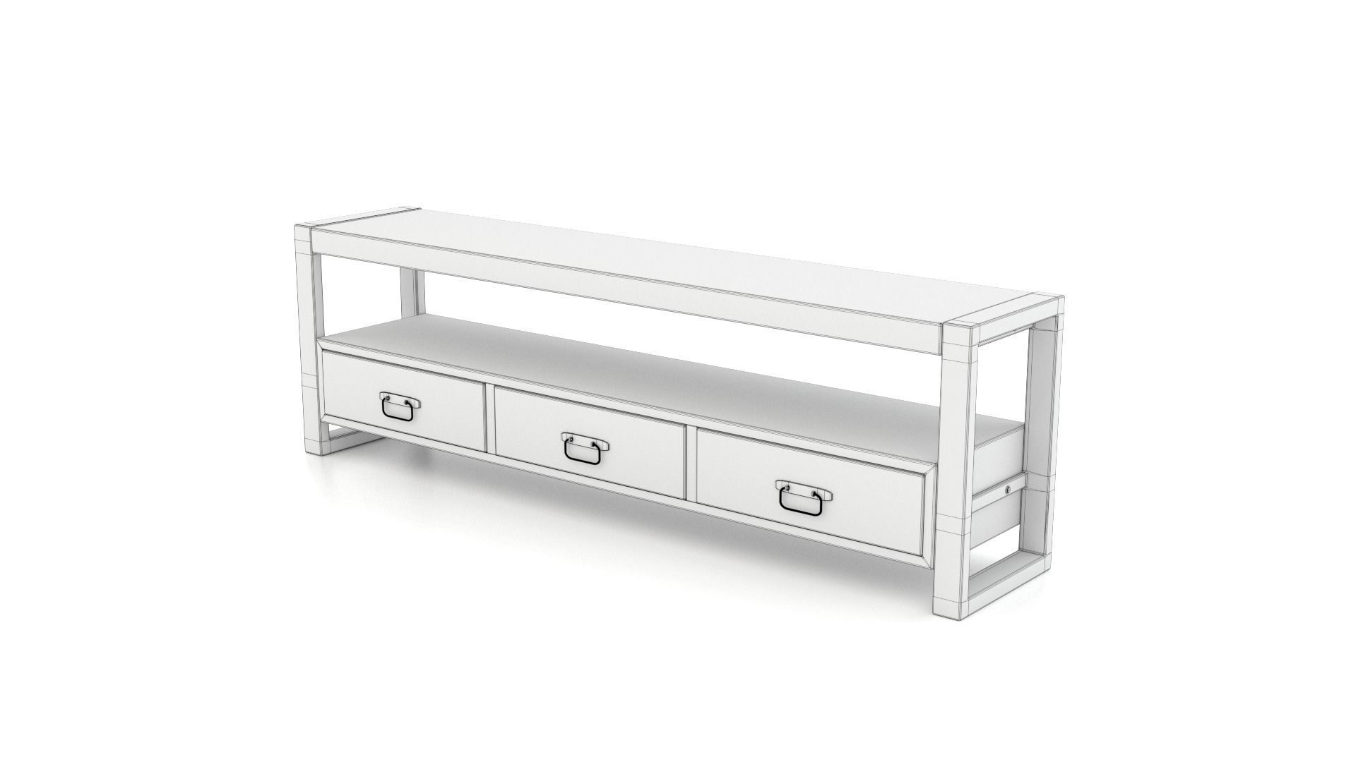 Mango Wood Furniture Set 3D Model Collection_29