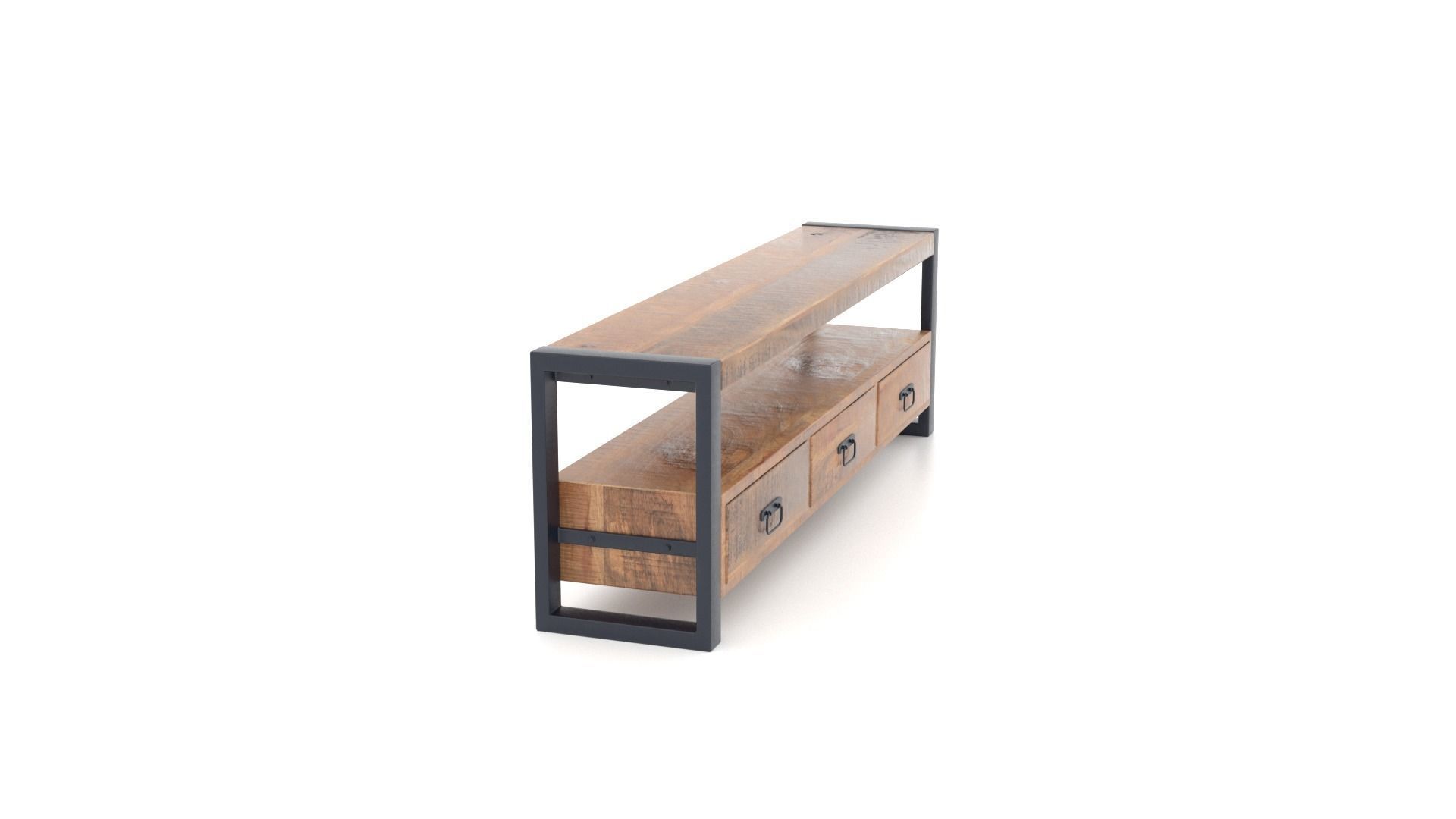 Mango Wood Furniture Set 3D Model Collection_26