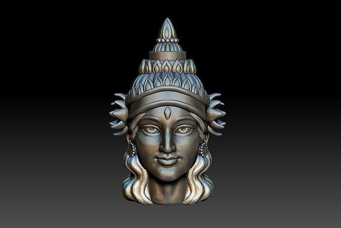 Head Indian Goddess Laxmi 3D printing 3D print model