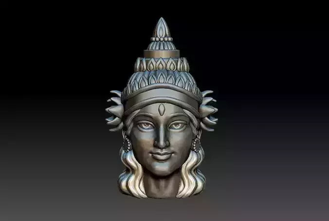 Head Indian Goddess Laxmi 3D printing 3D print model