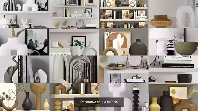 Decorative set vases on shelves for sims