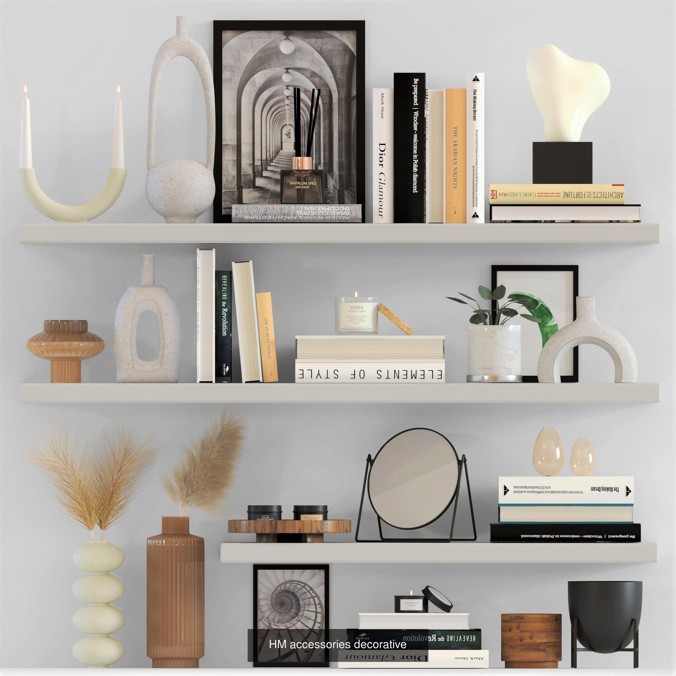 Decorative set vases on shelves for sims 3D Model Collection_2