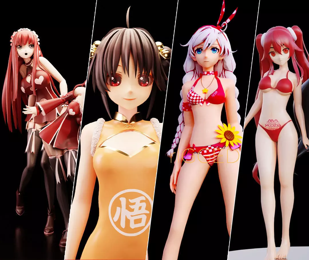 Anime Girls 3D Model Collection_0