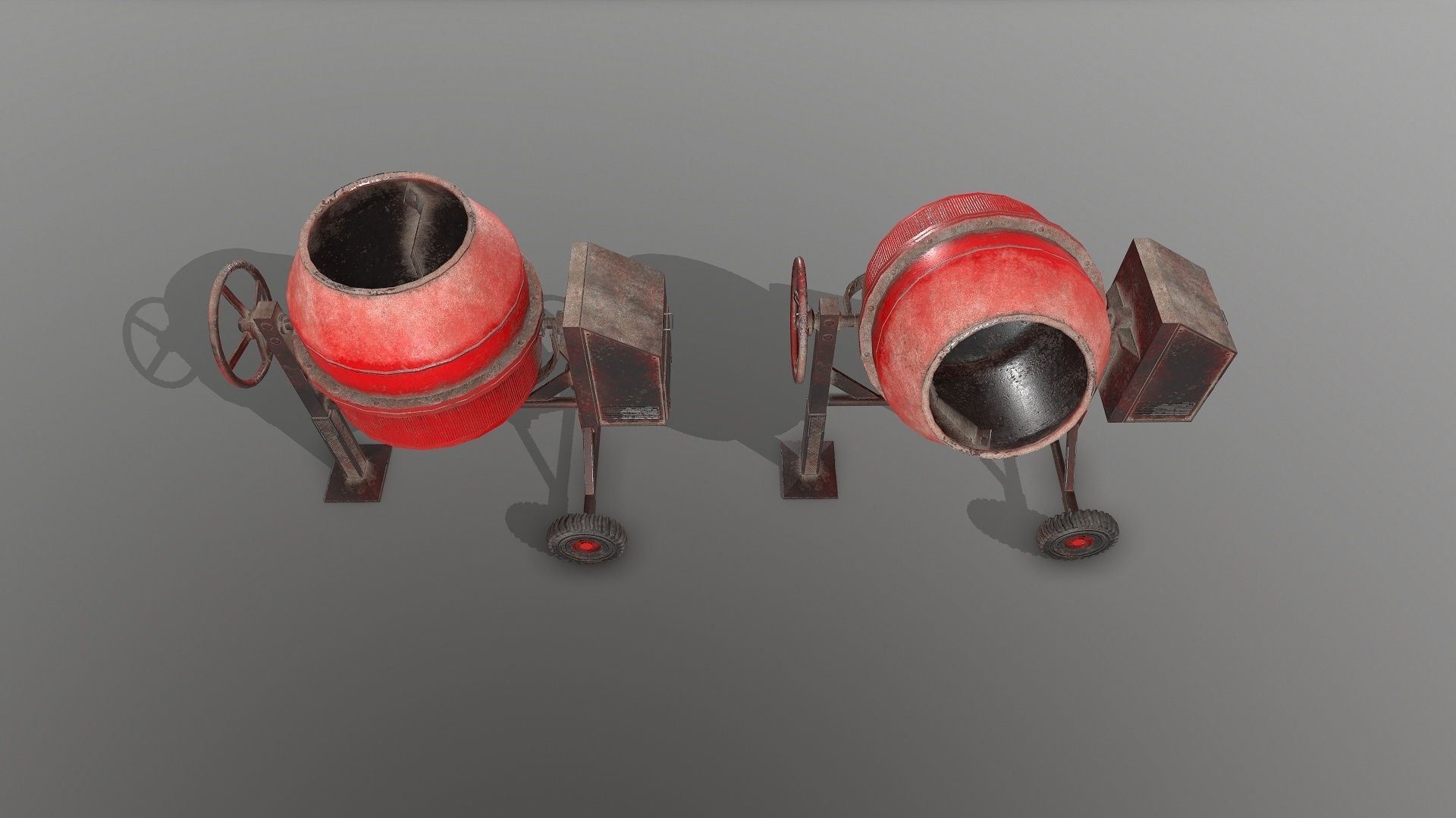 Old Concrete Mixer Low-poly 3D model_9