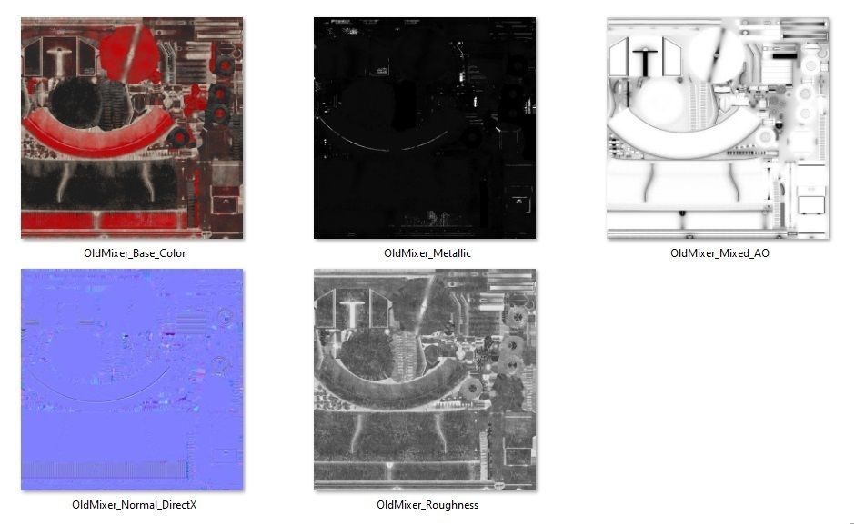 Old Concrete Mixer Low-poly 3D model_11