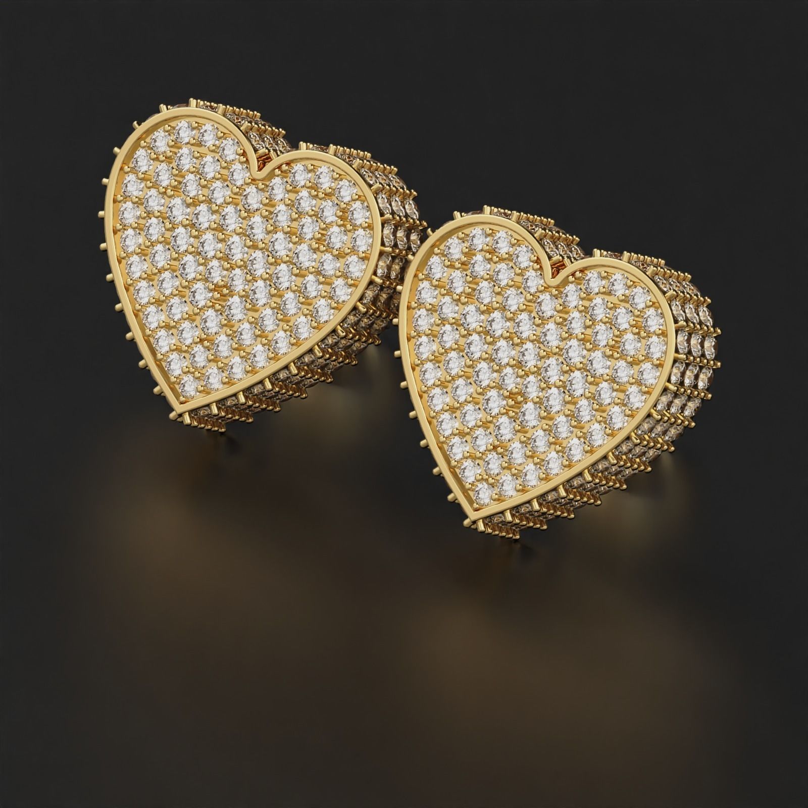 Heart Earring  3D print model_6