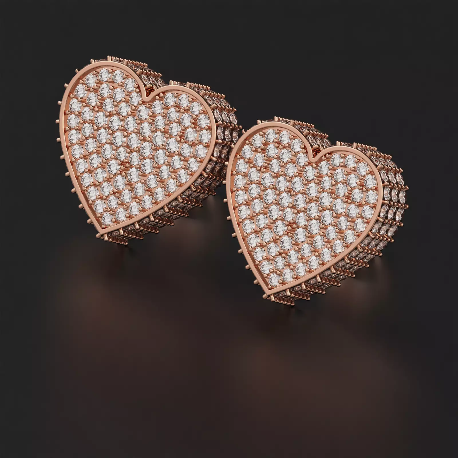Heart Earring  3D print model_0