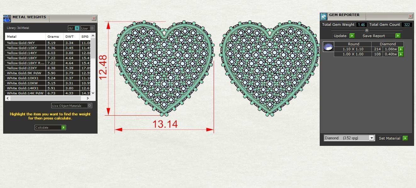 Heart Earring  3D print model_12