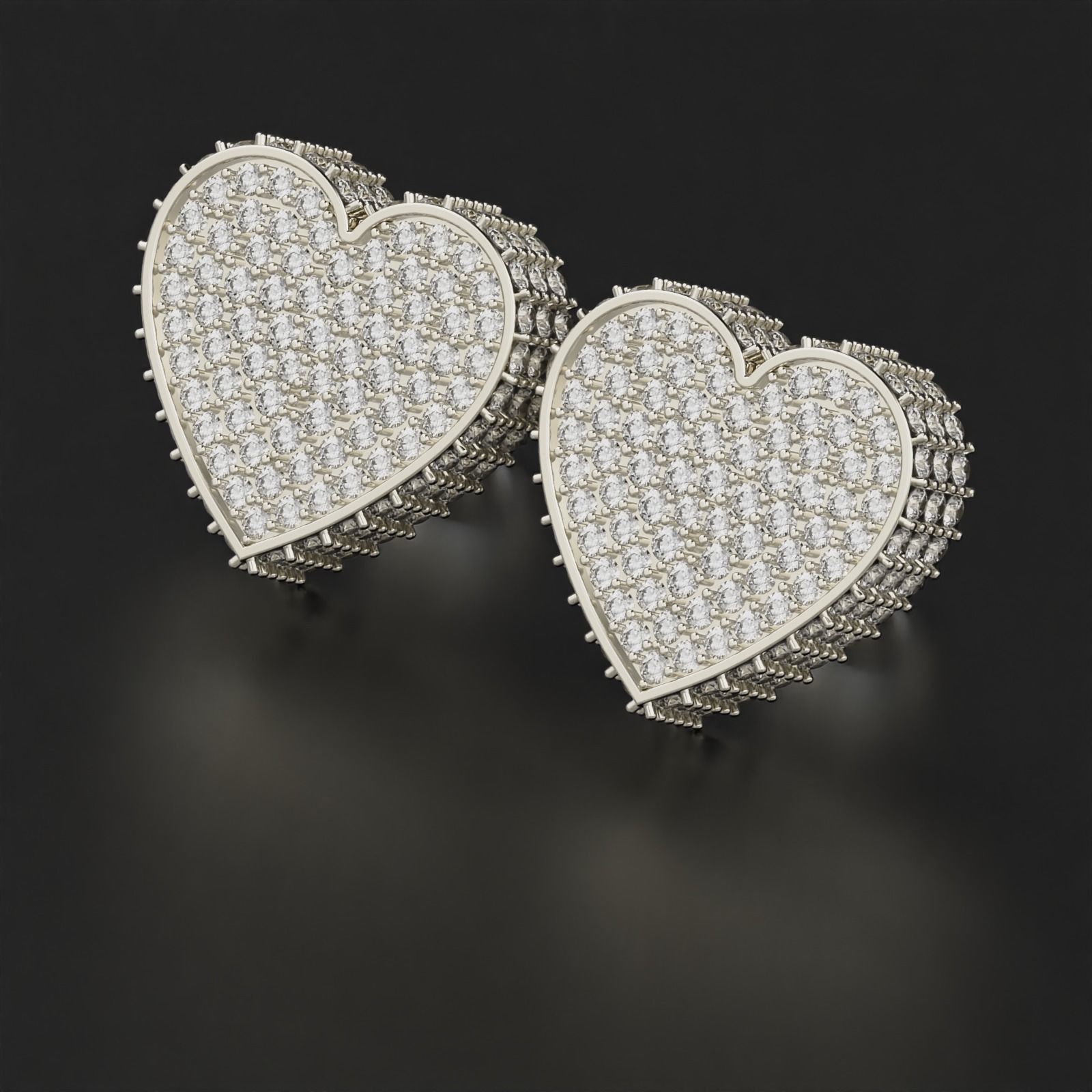 Heart Earring  3D print model_7