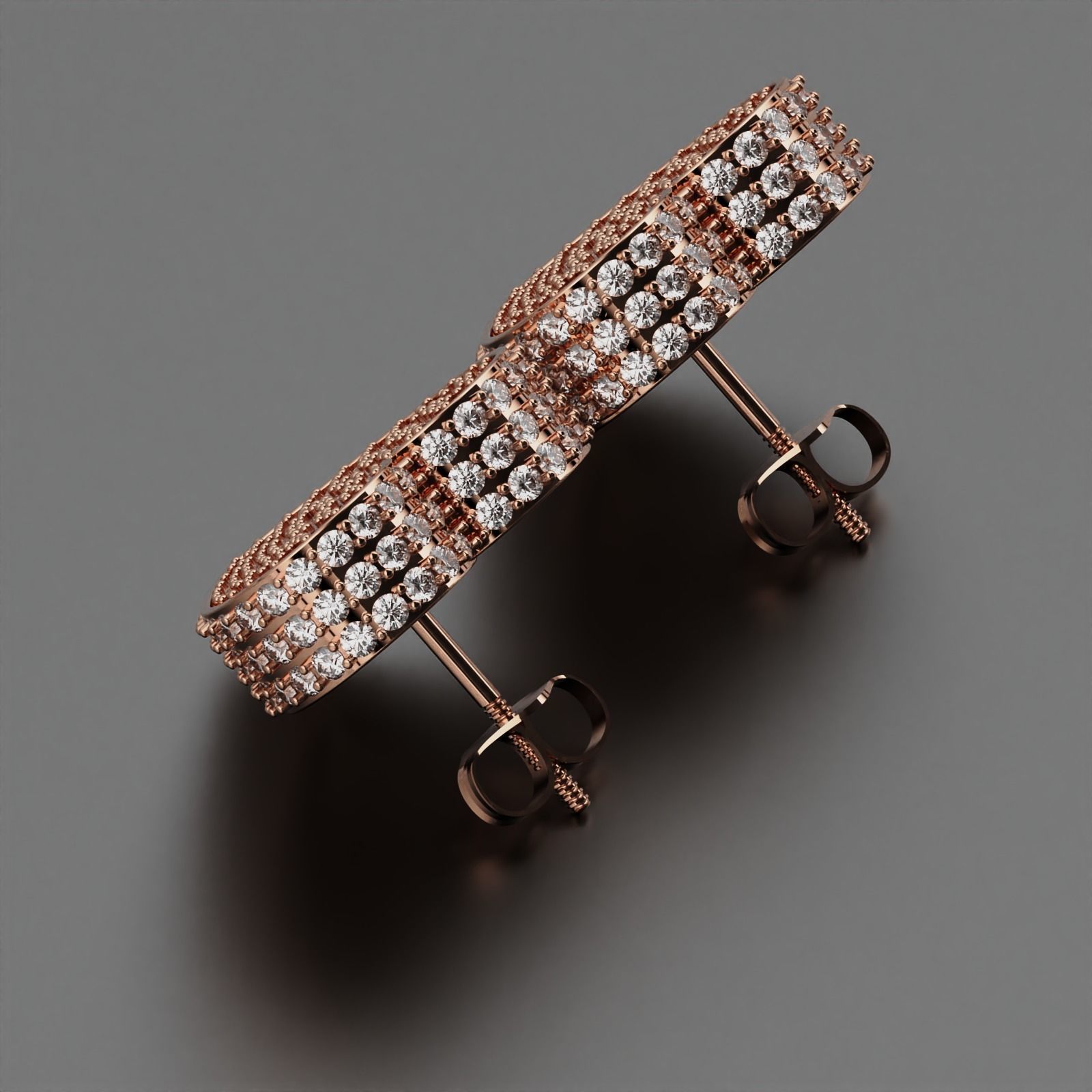 Heart Earring  3D print model_9