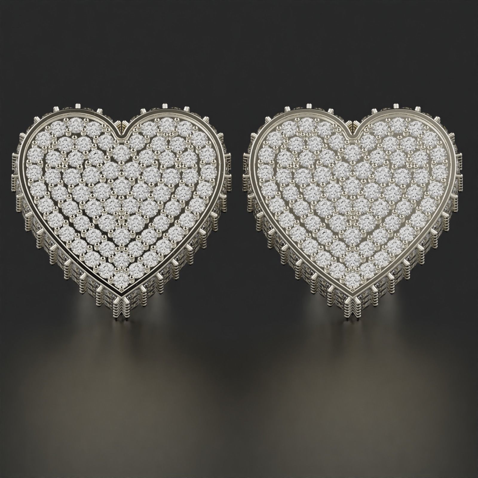 Heart Earring  3D print model_3