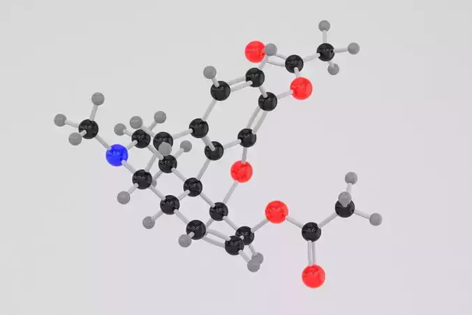 Drug Heroin Molecule