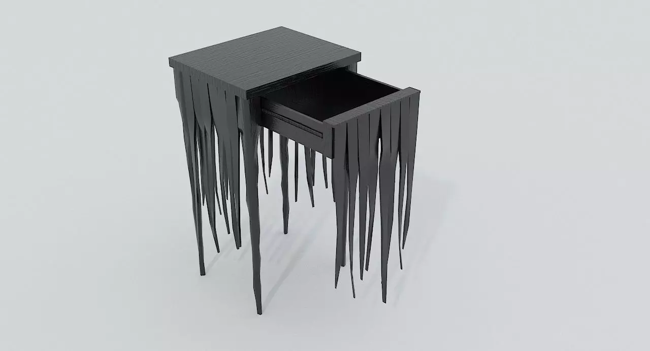 Black Table PBR Low-poly 3D model_0