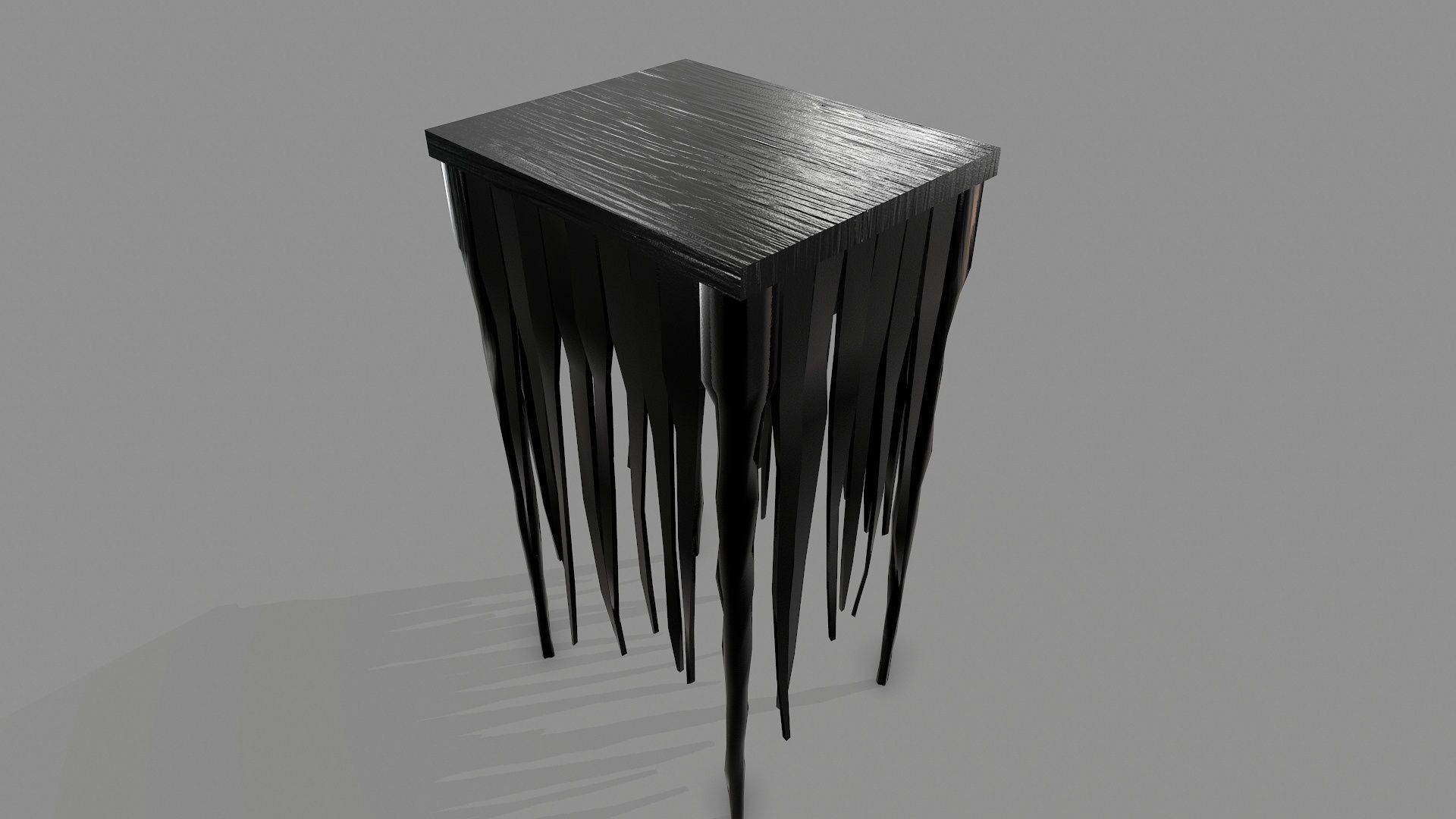 Black Table PBR Low-poly 3D model_6