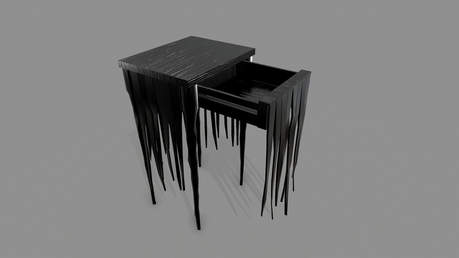 Black Table PBR Low-poly 3D model_4