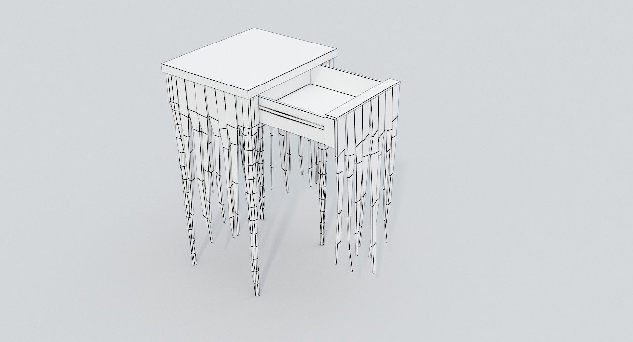 Black Table PBR Low-poly 3D model_7