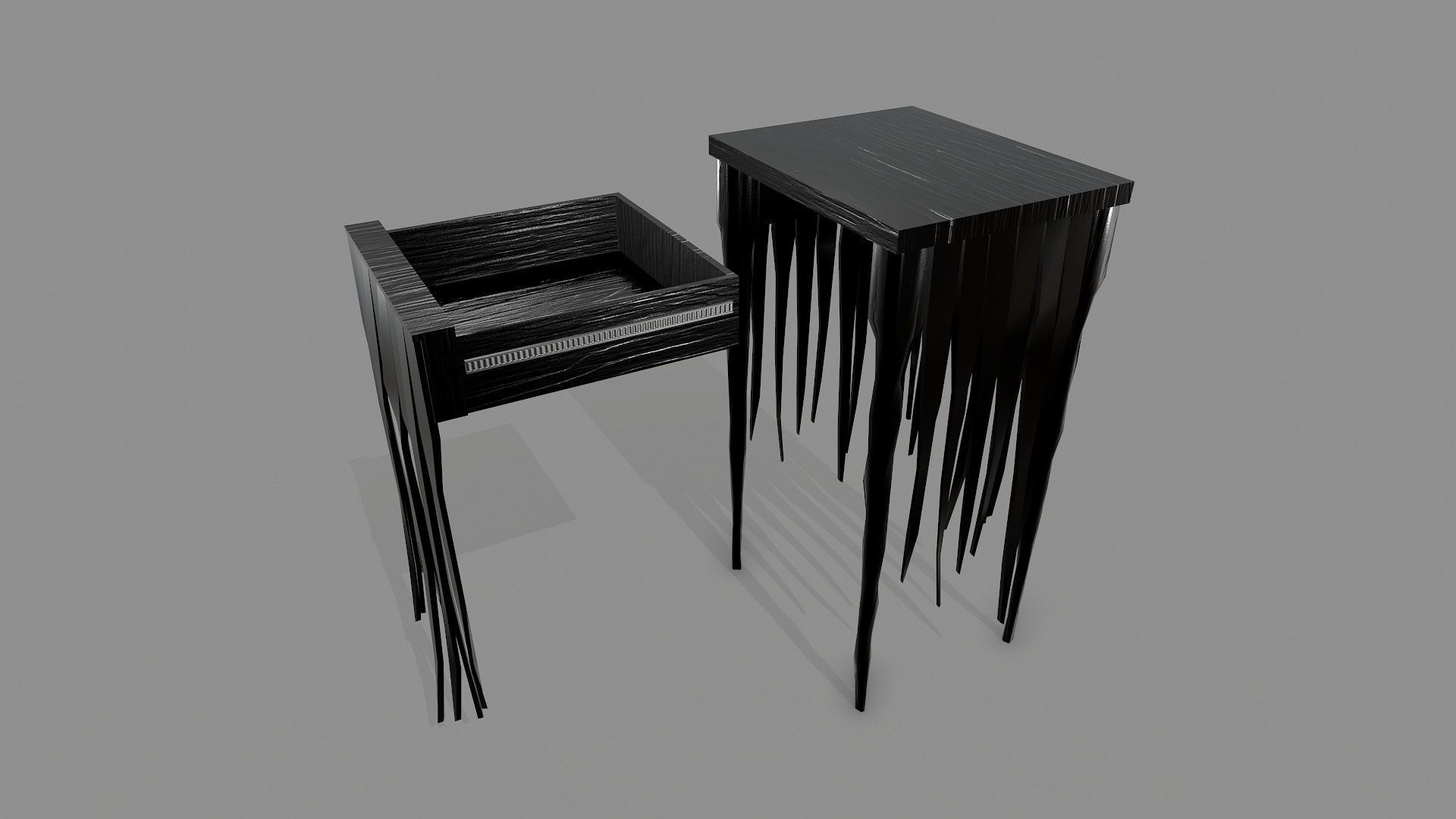 Black Table PBR Low-poly 3D model_2