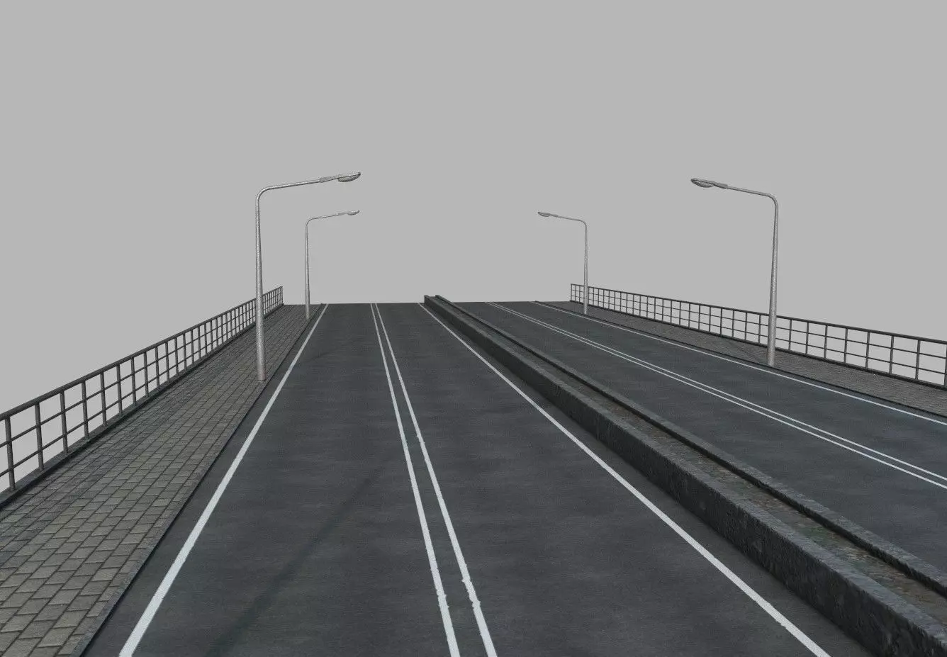 Modular highway PBR Low-poly 3D model